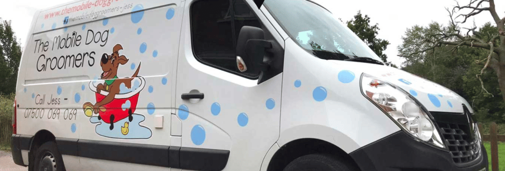 Mobile Dog Groomers branded van