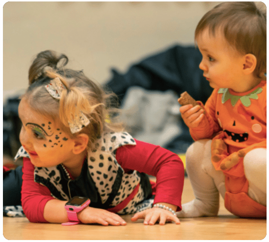 Children playing at a Jiggy Wrigglers class