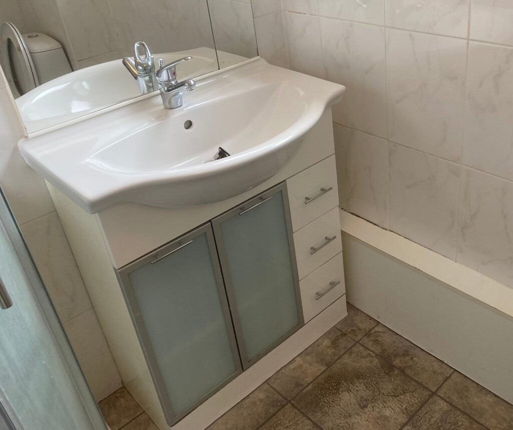 revamped bathroom sink unit